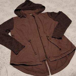 Brown Military Style Jacket/ hoodie